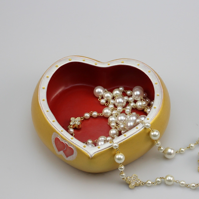 Creative receive a box of heart - shaped handicraft ornament desktop sundry receive a multi - function receive box of ceramic jewelry box