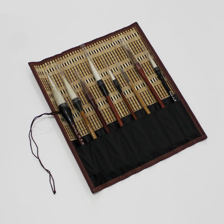 Bamboo pen curtain with cloth bag bamboo pen curtain writing brush pen curtain writing brush special study four treasures writing brush curtain writing scroll