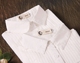 Han Suoyi 2018 áo sơ mi trắng cotton nữ dài tay vuông cổ áo nghệ thuật nhỏ mới chạm đáy áo sơ mi Han Fan 	áo sơ mi nữ kẻ sọc dài tay	 Áo sơ mi dài tay