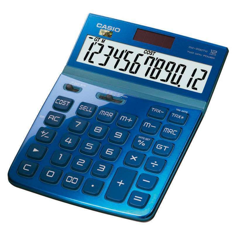 Casio/卡西欧 DW-200TW 办公计算器可爱魅雅太阳能商务计算机