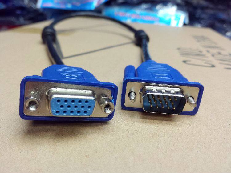 VGA extension cord VGA male to bus mother head with screw cap 3 7 full core brass wire double layer shielding