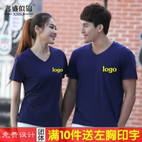 Quần áo bảo hộ lao động Áo thun cổ tròn tay ngắn nam cổ chữ V nữ phục vụ lớp áo polo nhà máy quần áo công sở in quần áo dịch vụ nhà máy đặt làm áo polo dài tay