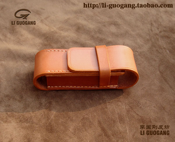 Hand-sewn genuine leather pure leather vegetable tanned leather top layer cowhide Swiss Army knife case Swiss Army knife case leather bag custom