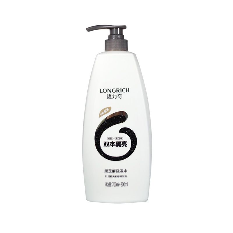 隆力奇洗发水黑芝麻洗发水700ml+300ml蛇胆+黑芝麻柔顺黑亮清爽