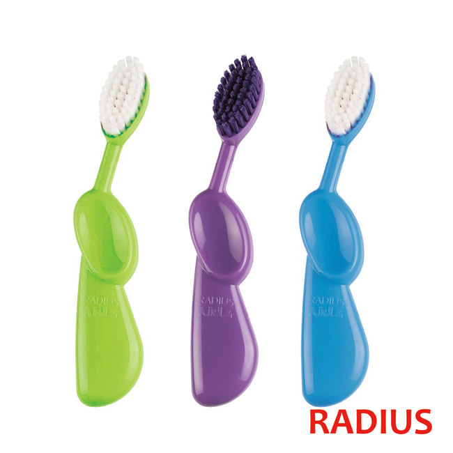 台湾官网直邮进口美国RADIUS 儿童超软毛牙刷-6岁起适用(蓝+紫+绿