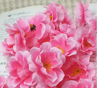 Single simulation peach blossom pink peach flower rose red flower bulk flower New year decoration peach tree