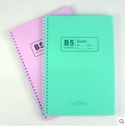 Shenshi 6318 coil book B5 transparent plastic spiral book 18K thickened notepad 90 sheets 2 copies