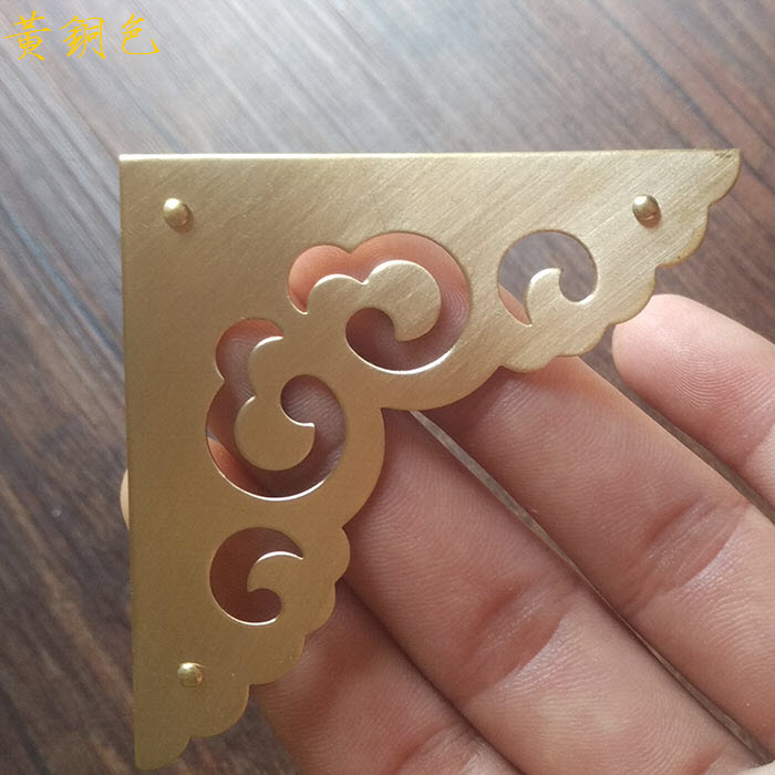 New Chinese furniture antique copper clad corner pure copper corner hardware accessories cabinet door copper corner code box corner corner corner piece