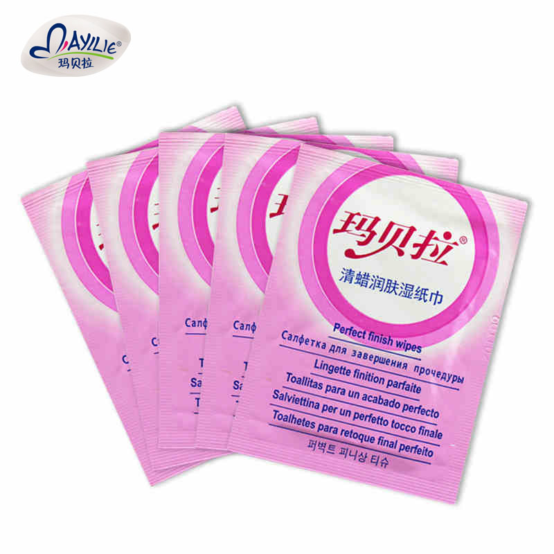 mayllie/玛贝拉清蜡润肤棉12包 脱毛蜜蜡/蜡纸专用湿巾 洁净肌肤