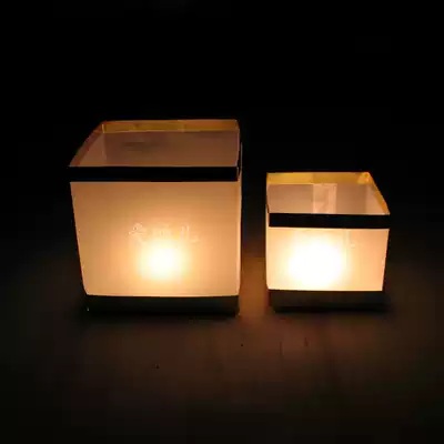 Dingcheng square River lamp water lamp size paper lotus Lotus lotus lamp blessing wishing lamp candle bag factory direct sale