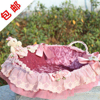Wedding Candy Decorative Basket Spring Flower Lace Storage Basket Oval Rectangular Double Ear Sundries Basket