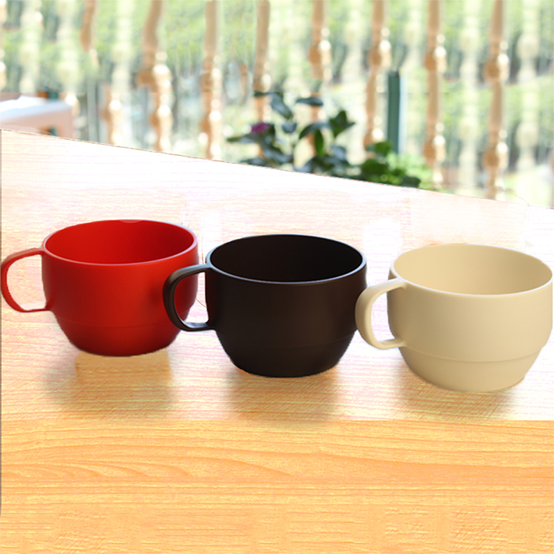 日本进口inomata简约茶杯马克杯可微波加热咖啡杯塑料水杯奶茶杯