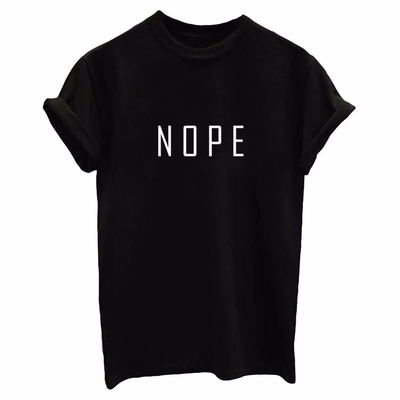 8044 AliExpress Amazon New round neck short-sleeved loose women's clothing with NOPE letter print from Europe and America
