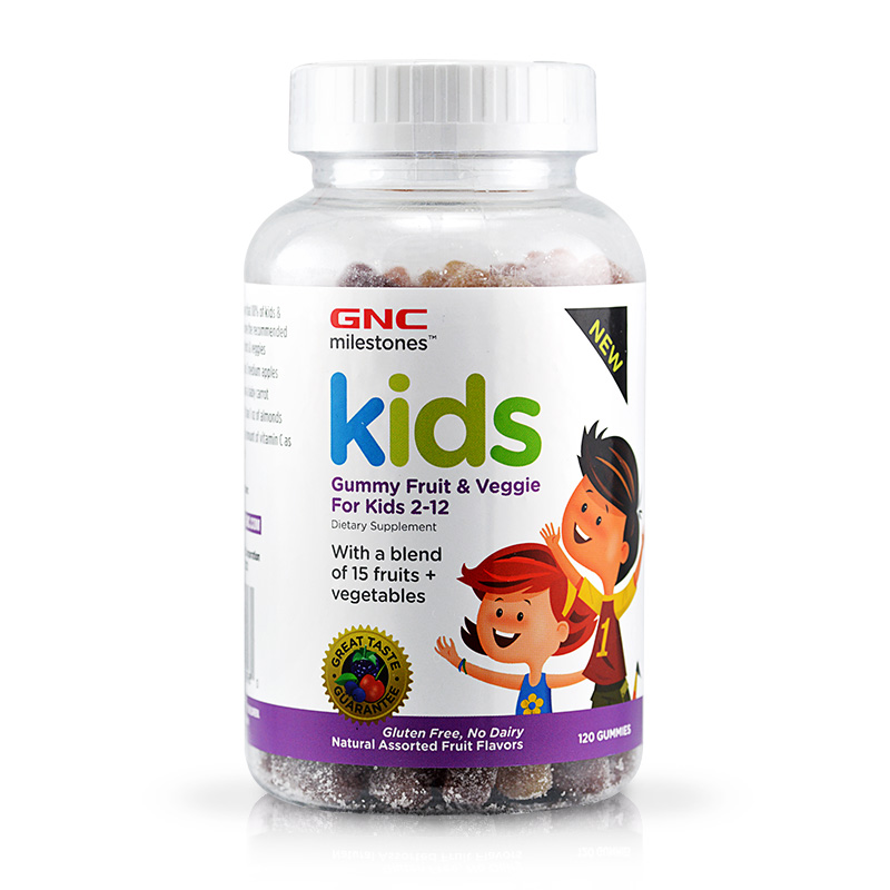 美国直邮 GNC 儿童蔬果多种维生素软糖120粒 2-12岁