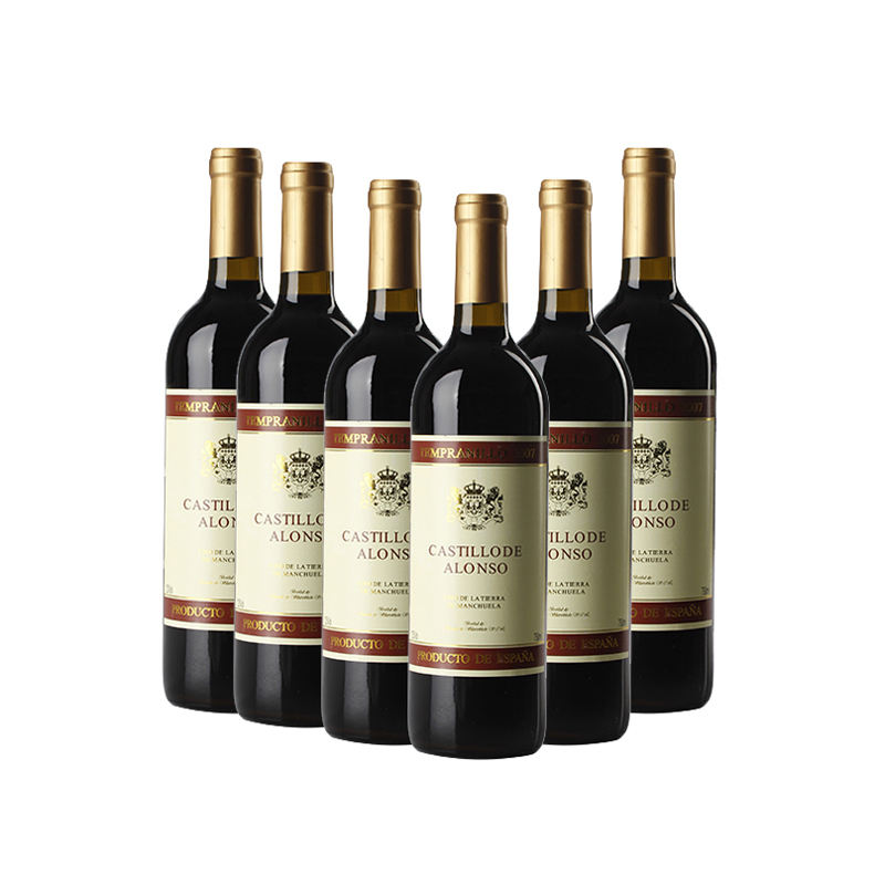 【苏宁易购】西班牙原瓶进口 阿隆索干红葡萄酒 750ml*6