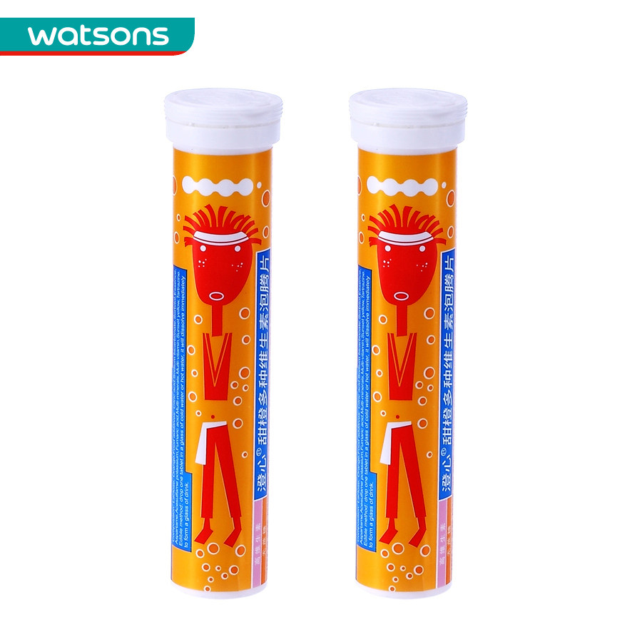 【屈臣氏】组合价 澄心多种维生素泡腾片(甜橙味)20片x2件