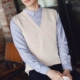 Thanh niên mùa đông không tay áo len nam áo len len Hàn Quốc vest nam áo len cổ chữ V