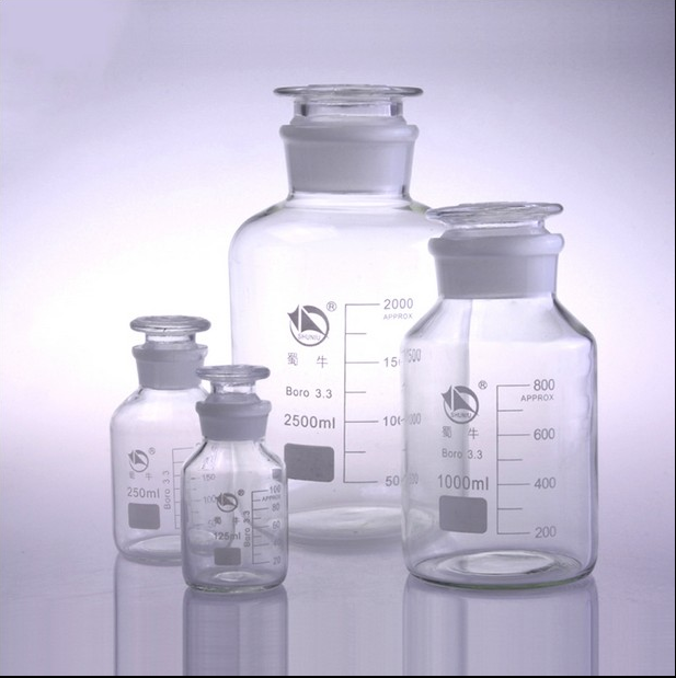 Shu Niu high borosilicate large mouth reagent bottle scale wide mouth bottle with frosted transparent glass wide mouth bottle