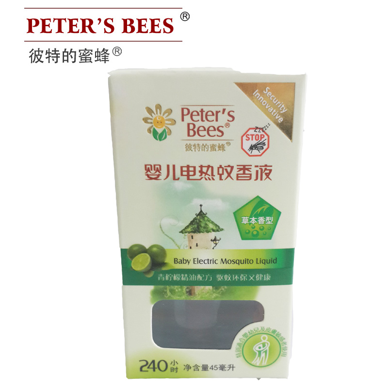 彼特的蜜蜂蚊香液防蚊孕妇宝宝婴儿 电热蚊香液驱蚊液草本型45ml
