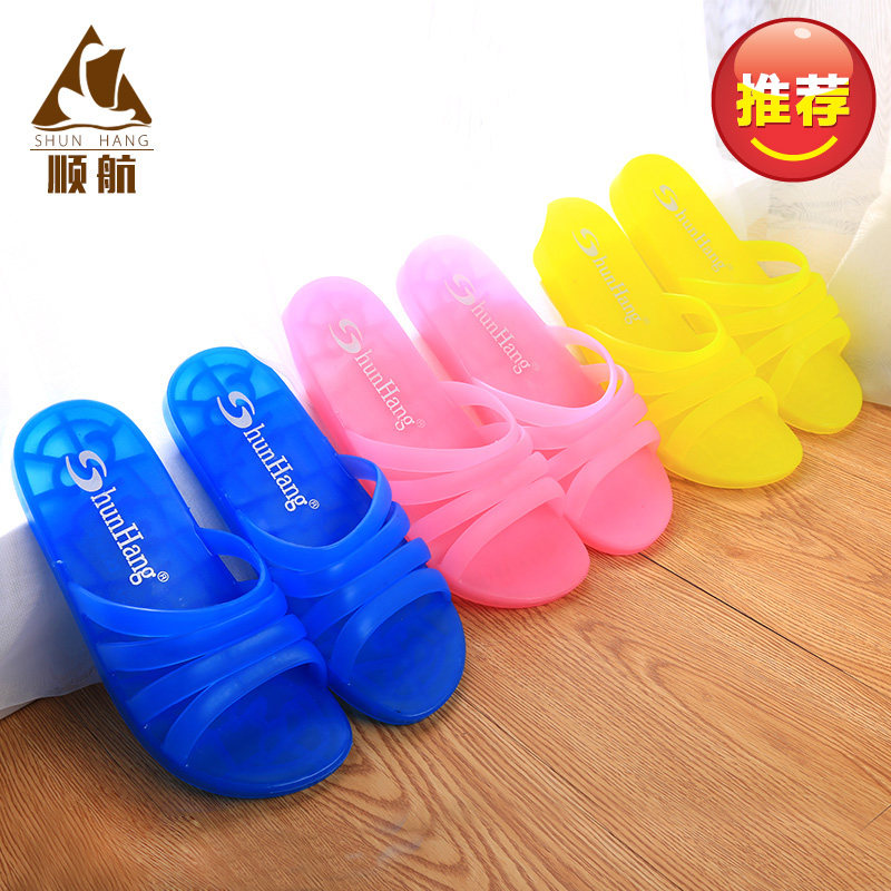 Shunhang home slippers ladies bathroom non-slip plastic small fresh crystal jelly color cute indoor sandals