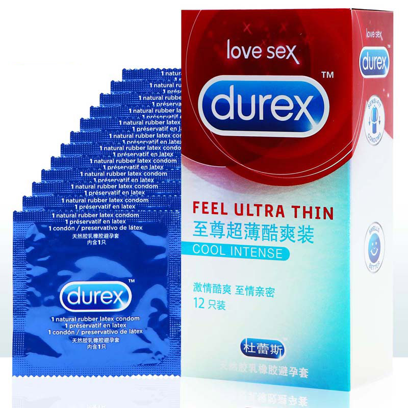 杜蕾斯避孕套酷爽装12只装薄款安全套成人情趣性用品byt