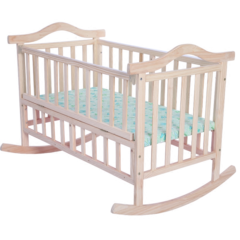 wooden rocking baby cradle