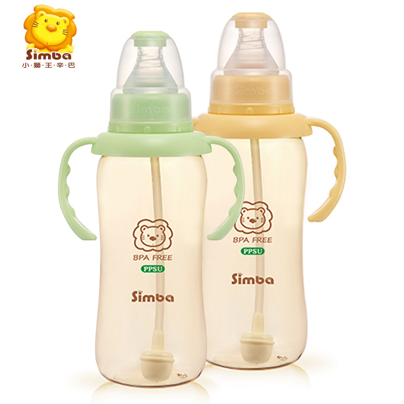 台湾小狮王辛巴PPSU自动把手葫芦大奶瓶320ml*2入-三个月以上宝宝