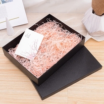 Pure Black Valentines Day gift box Simple clothes Silk scarf album Birthday packaging box Exquisite gift box custom logo