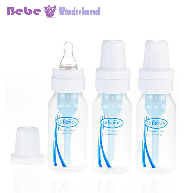 美国Dr.Brown's 布朗博士 标准塑料防胀气奶瓶 120ml  3只装