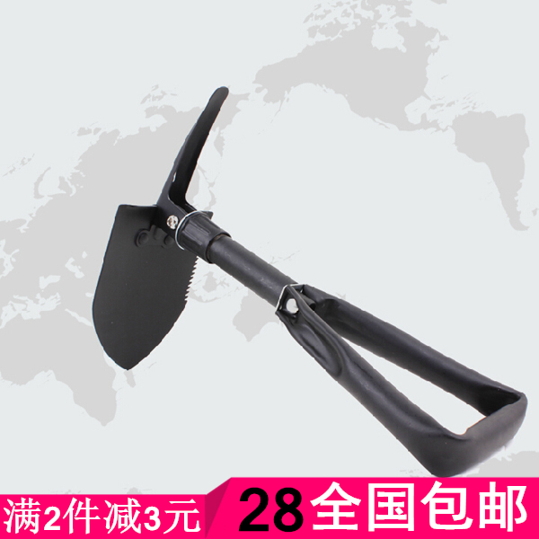 车载军工铲 铁锹兵工铲子折叠铲 安全锤 车窗逃生铲 多功能兵工铲