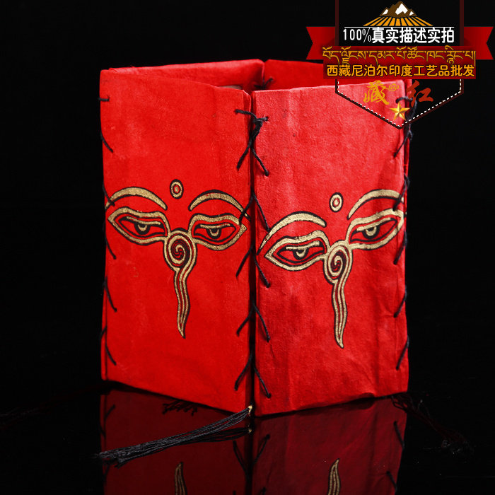 Handmade in Tibet The Buddha Eye Kumgang Eye red Tibetan paper lantern (small number) Tibetan ethnic wind lampshade