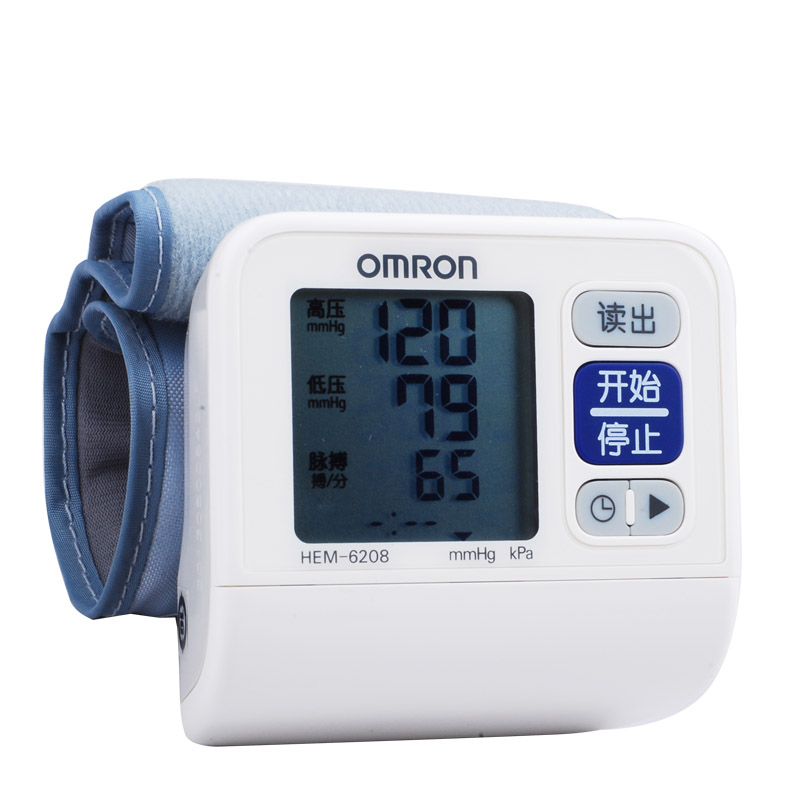 欧姆龙电子血压计HEM-6208家用手腕式血压器 全自动测血压机计