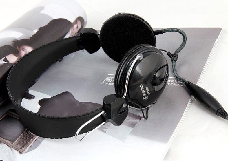 st-808 computer chat headphone invisible microphone 3 5mm upscale gas pie single side line design listening to the song