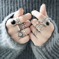 S925 sterling bạc ngón tay nhẫn nhẫn phụ nữ bầu không khí Thái bạc cường điệu chung xu hướng thời trang đuôi nhẫn trang sức Hàn Quốc nhẫn nam kim cương