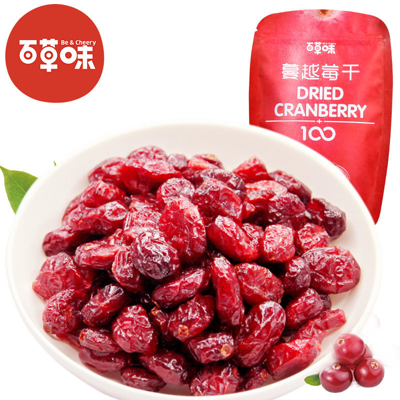 【天猫超市】百草味 蜜饯水果干 蔓越莓干100g 原料智利进口 零食