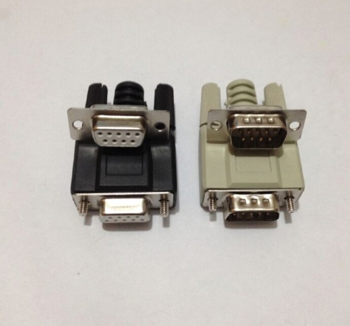 Plastic gluing white black white glue DB9 male head with housing welded serial port head 232 9 needle 9 holes