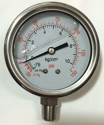 -76CMHG-10KG full steel pressure meter vacuum pressure meter filling oil pressure meter