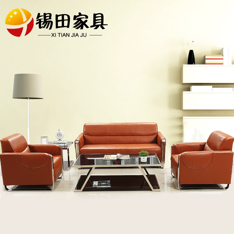 Nội thất văn phòng Xiti phong cách hiện đại giản dị Ghế sofa da văn phòng Hàn Quốc kết hợp tùy chỉnh làm da bò Thượng Hải - Nội thất văn phòng