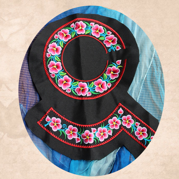 Children's Embroidery Collar Flower Embroidered Piece National Wind Clothing Accessories stage Costume Accessories DIY