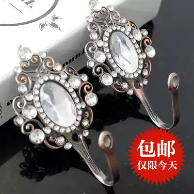 High-grade diamond curtain adhesive hook European wall hook curtain hook strap hanging ball wall hook window decoration hook hook