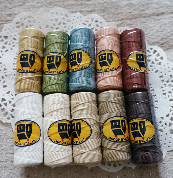 Japanese Golden Tortoise LITTLE HOUSE Candle Wick Thread - Knot Embroidery Figure 8 Knot 10 Color Set