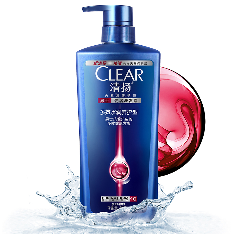 联合利华 clear/清扬男士去屑洗发露 多效水润养护750ml