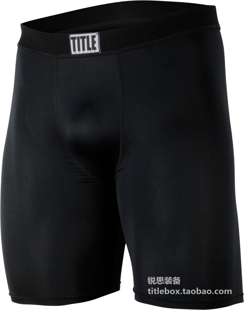 (shipped in US) TITLE BOXING MMA UNIVERSAL COMPRESSION PANTS TIGHT FIT PANTS UNDERPANTS BLACK MALE