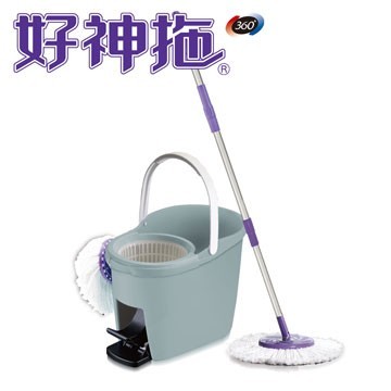 好神拖 旋转拖把组 V320脚踏式(1拖+1桶+2布盘)