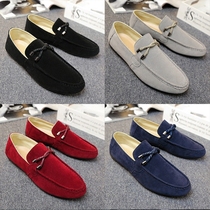 2022 spring new bean shoe mens Korean version 100 hitch casual slob One foot pedal 100 hitch youth boomer shoe shoes