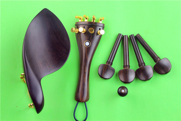 Violin Umwood accessories violin shaft blush installed with good golden screw fine tuning tail rope