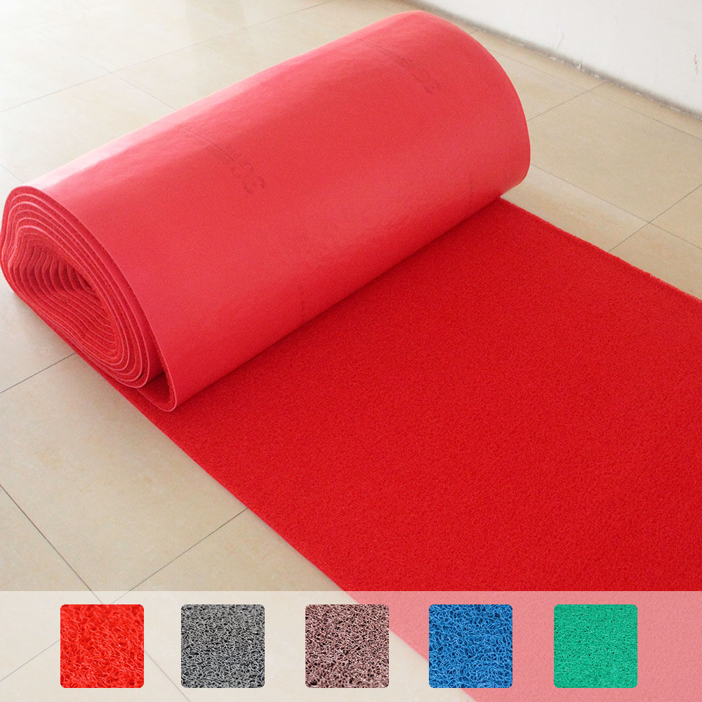 PVC silk ring ground cushion anti-slip mat thickened plastic red carpet can cut cushion mall hotel Entrance Greet customization