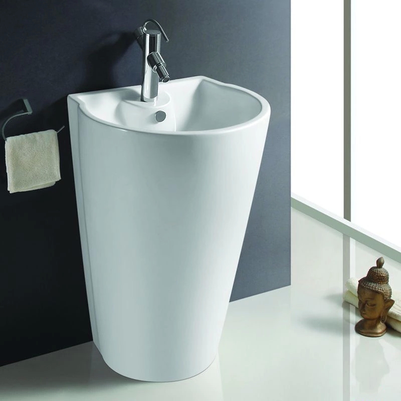 Nasserdin bathroom ceramic one-piece column basin small washbasin powder room column basin balcony washbasin basin