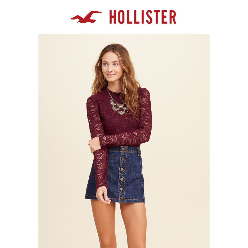 Hollister 企领蕾丝上衣 女 104362