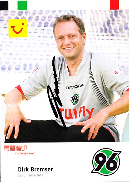 Dirk Bremzer Hannover 96 2007-08 season autograph official card